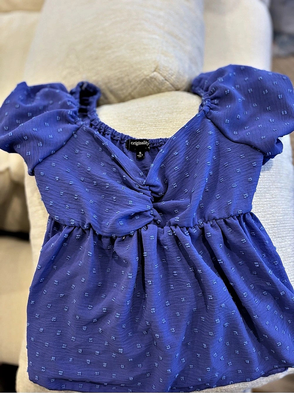 Originality Blue Blouse Size Small Like New